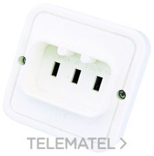 FENOPLASTICA - BASE BIPOLAR CON TOMA TIERRA 25A PARA COCINAS BLANCO