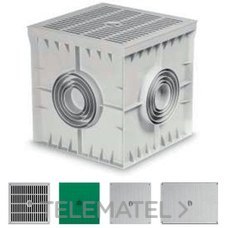 GAESTOPAS - ARQUETA 300x300x300 4 SALIDAS CON TAPA CIEGA GRIS