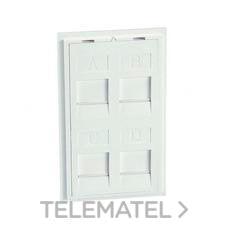 MMCONECTA - MOD. STANDAR DOBLE 4RJ45 Cat.6 C/CONEC. BN