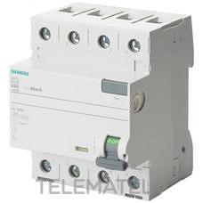 SIEMENS - DIF.TIPO-A 25A 3+N 30mA 400V 4MOD.RTDO.