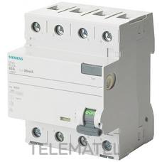 SIEMENS - INT.DIF.5SV CLASE-A 4P 25A 300mA 70mm