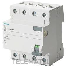 SIEMENS - INT.DIF. 5SV CLASE-AC 4P 80A 30mA 70mm