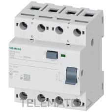 SIEMENS - INT. DIFER. CLASE A 4P 125A 300mA