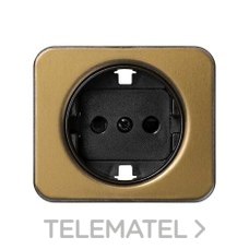 SIMON - TAPA ENCH.2P+TT SCHUKO C/SEG.S.75 BRONCE