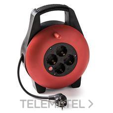 FAMATEL - ENROLLACABLE 4 TOMAS CON TOMA DE TIERRA Y 10m DE CABLE H05VV-F 3G1,5mm²