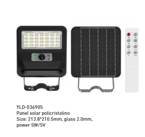 YLD LIGHTING - LUMINARIA VIAL SOLAR 5W 600lm 5000K