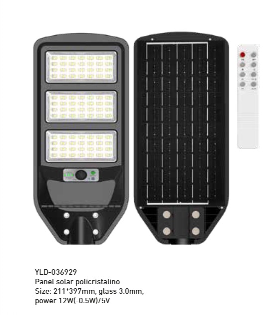 YLD LIGHTING - LUMINARIA VIAL SOLAR 12W 1900lm 5000K