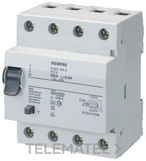 SIEMENS - INT.DIF.70 CLASE-A 4 MOD.4 P 125A 300mA