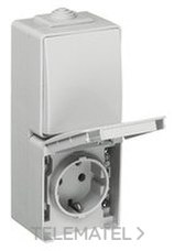 EFAPEL - CONMUTADOR+SCHUKO VERT. ESTANCA 48 GRIS