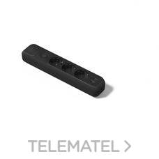 FAMATEL - BASE 3 SCHUKO C/INT. USB NEGRO