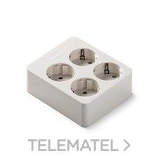 FAMATEL - BASE 4 SCHUKO CUADRADA BLANCO