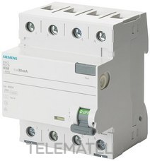 SIEMENS - DIFERENCIAL CLASE A 3+N 40A 300mA RETARDO