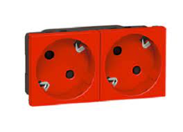 EFAPEL - DOBLE BASE SCHUKO C/PROT.4M Q-45 ROJO