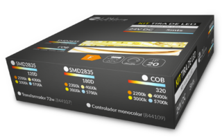 LDVlighting - KIT TIRA LED 24V 10W COB 3000K 5m+TRAFO. 72W C/ENCHUFE