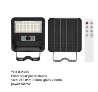 YLD LIGHTING - LUMINARIA VIAL SOLAR 5W 600lm 5000K