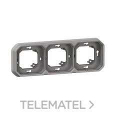 LEGRAND - MARCO EMP. PLEXO 3 EL. HZ./VERT. GRIS