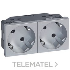 LEGRAND - TOMA 2x2P+T LAT.MOSAIC-II ALUM