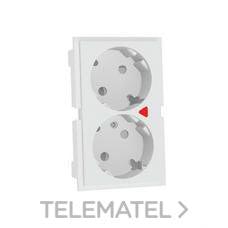 MMCONECTA - ENCHUFE DOBLE SCHUKO C/OBTURADOR BLANCO NIEVE