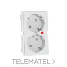 MMCONECTA - ENCHUFE DOBLE SCHUKO C/OBTURADOR ROJO