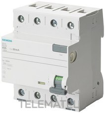 SIEMENS - DIFERENCIAL CLASE A 4P 40A 30mA