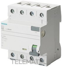 SIEMENS - DIFERENCIAL CLASE A 4P 63A 30mA