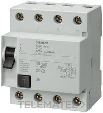 SIEMENS - INT.DIF.70 CLASE-AC 4 MOD.4 P 125A 500mA
