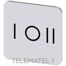 SIEMENS - PLAQ.CJ.22x22mm PT.LETRA NG.SIMB.I-O-II