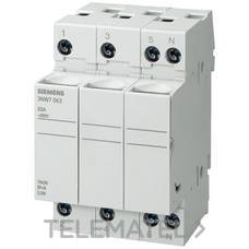 SIEMENS - PORTAFUSIBLE CILÍNDRICO 3 POLOS + NEUTRO 32A 10x38 SIN SEÑALIZACIÓN