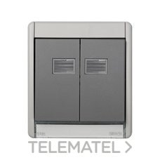 SIMON - MARCO C/TECLA DOBLE S.44 AQUA GRIS