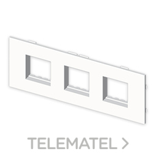 UNEX - PLACA P/3MOD.45x45 SIMON 27 PVC BL.NV.