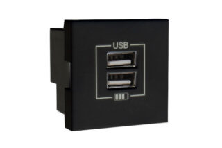 EFAPEL - CARGADOR DOBLE USB TIPO-A Q-45 NEGRO