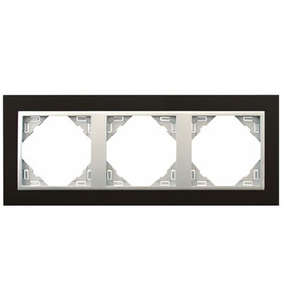 EFAPEL - MARCO TRIPLE ANIMATO NEGRO/ALUMINIO - Imagen 2