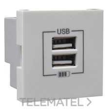 EFAPEL - CARGADOR DOBLE USB TIPO-A Q-45 NEGRO