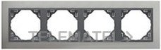 EFAPEL - MARCO 4 ELEM. METALLLO ALUMINIO/GRIS