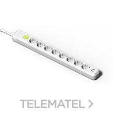FAMATEL - BASE 8 SHUCKO C/ INT. 1,5m USB BLANCO - Imagen 2