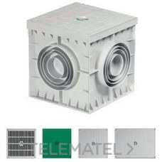 GAESTOPAS - ARQUETA 200x200x200 4 SALIDAS TAPA CIEGA GRIS