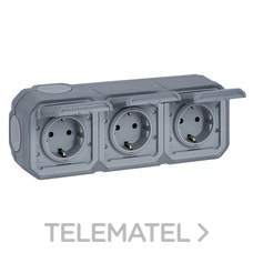 LEGRAND - BASE PLEXO IP55 3x2P+T 16A HZ. GRIS
