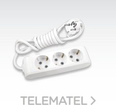PANASONIC VIKO - REGLETA X-TENDIA 3xtoma DE CORRIENTE 2 POLOS+TIERRA 16A 250V CABLE 5m BLANCO