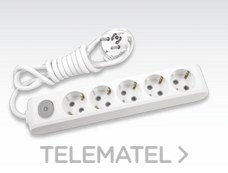 PANASONIC VIKO - REGLETA 5 SCHUKO+PULS.+CBL.1,5MTS.