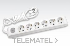 PANASONIC VIKO - REGLETA 6 SCHUKO+PULS.+CBL.1,5MTS.