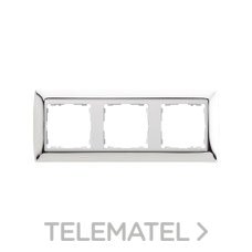 SIMON - MARCO 3 ELEM.CROMADO/ZOCALO BL.S.82