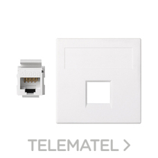 SIMON - PLACA V&D PLANA CIMA 1 CON.6UTP BL