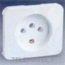 SIMON - TAPA ENCHUFE 2P+TT DESPLAZ.S.75 BL.NIEVE