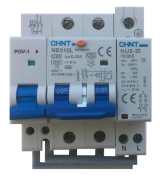 CHINT - INTERRUPTOR COMBI.(CL.)+PROT.CONTRA SBT.TTA.PMT.1P+N 32A 4 MOD.