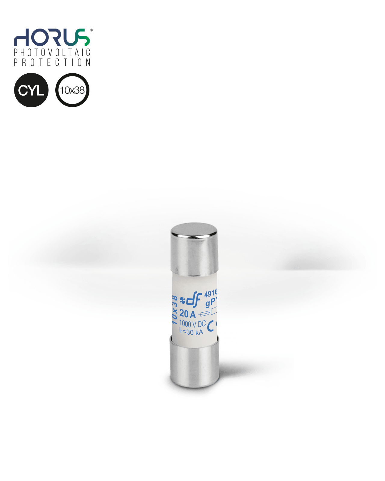 DF - FUSIBLE CILINDRICO DC 20A 10x38 gPV 1000V
