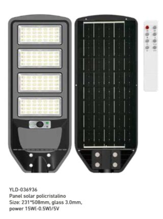 YLD LIGHTING - LUMINARIA VIAL SOLAR 15W 2350lm 5000K