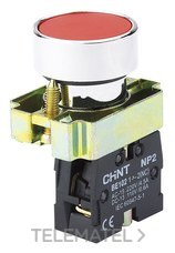 CHINT - PULSADOR MET.RAS.d.22 NC ROJO