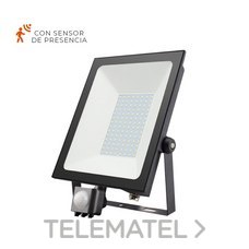 ECOLUX - PROYECTOR SENS 50W NEGRO FRÍO