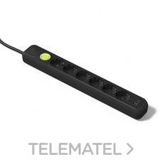 FAMATEL - BASE 6 SCHUKO C/INT. 1,5m USB NEGRO
