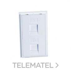 MMCONECTA - MOD. STANDAR DOBLE 2RJ45 Cat.6 C/CONEC. BN
